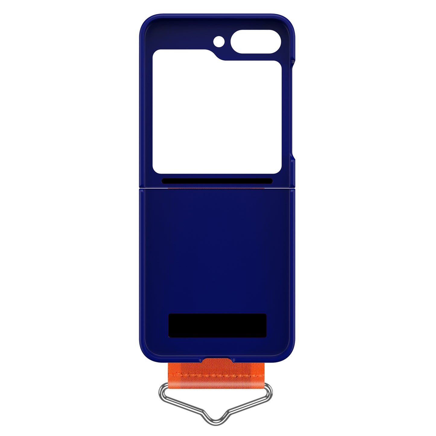 Uniqkart for Samsung Galaxy Z Flip5 5G Hard PC Phone Cover Protective Case with B-Shape Ring Holder - Blue+Orange