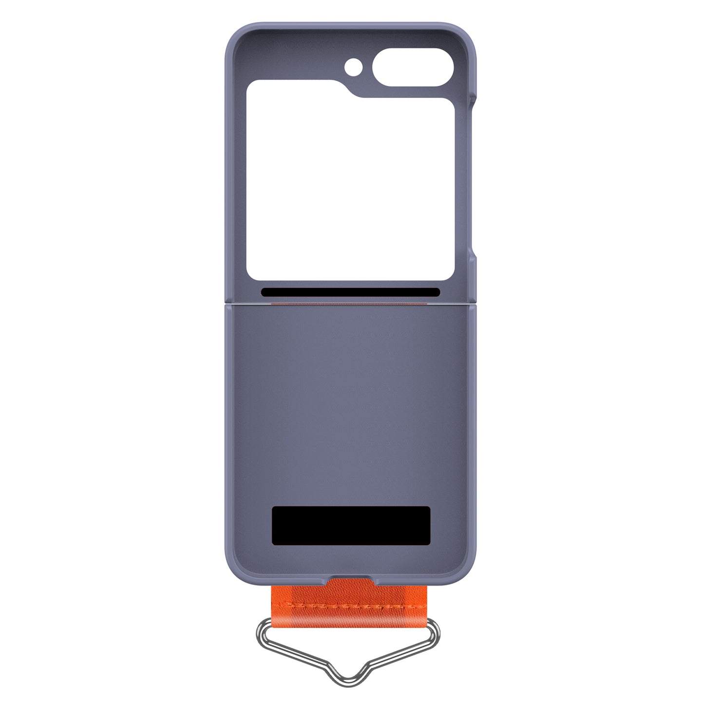 Uniqkart for Samsung Galaxy Z Flip5 5G Hard PC Phone Cover Protective Case with B-Shape Ring Holder - Purple+Orange
