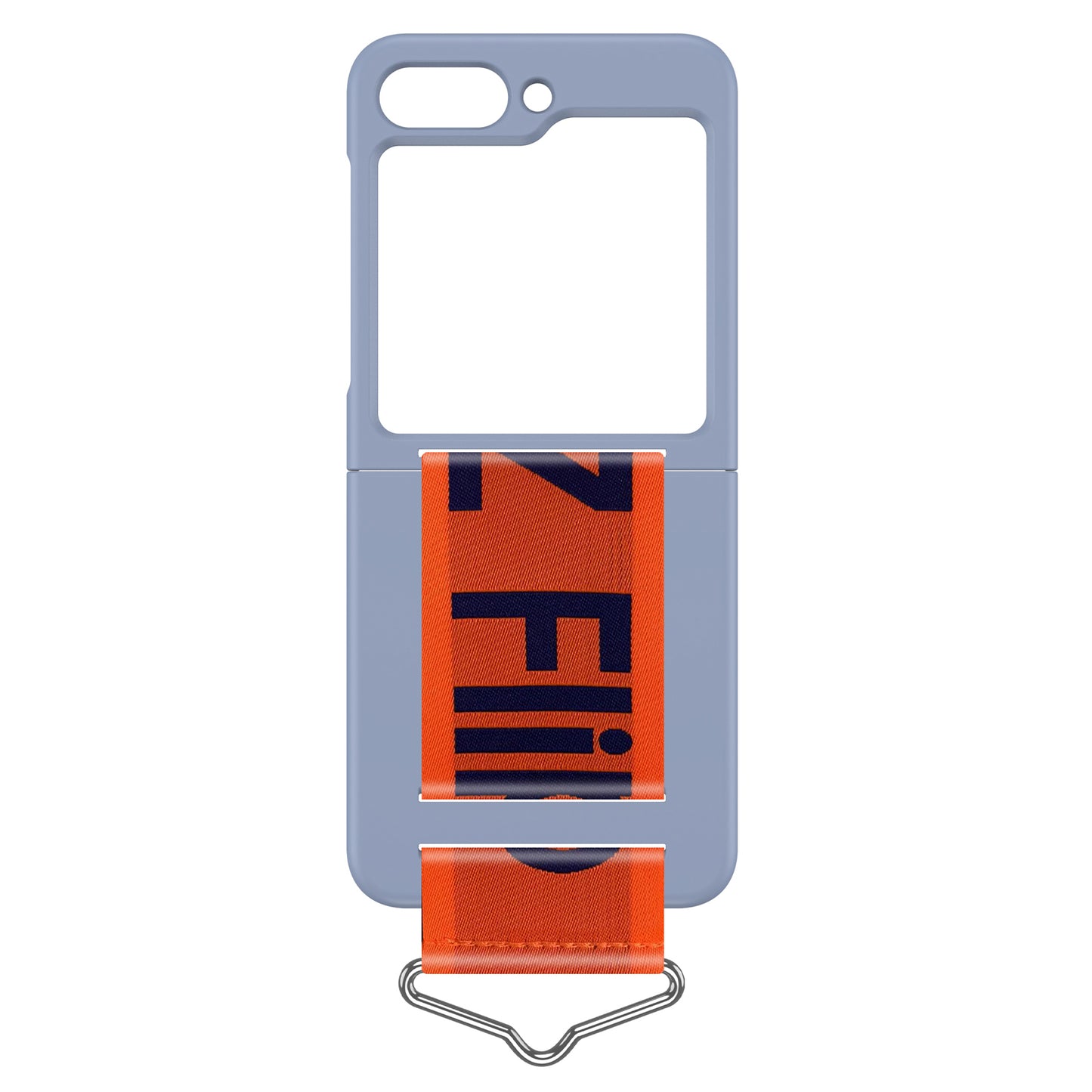 Uniqkart for Samsung Galaxy Z Flip5 5G Hard PC Phone Cover Protective Case with B-Shape Ring Holder - Lavender Blue+Orange