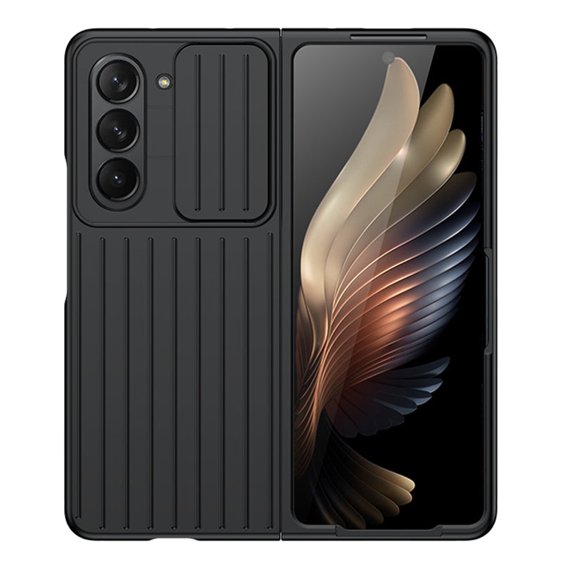 Uniqkart for Samsung Galaxy Z Fold5 5G Hard PC Phone Case Anti-scratch Ultra Slim Cover with Slide Camera Protector - Black