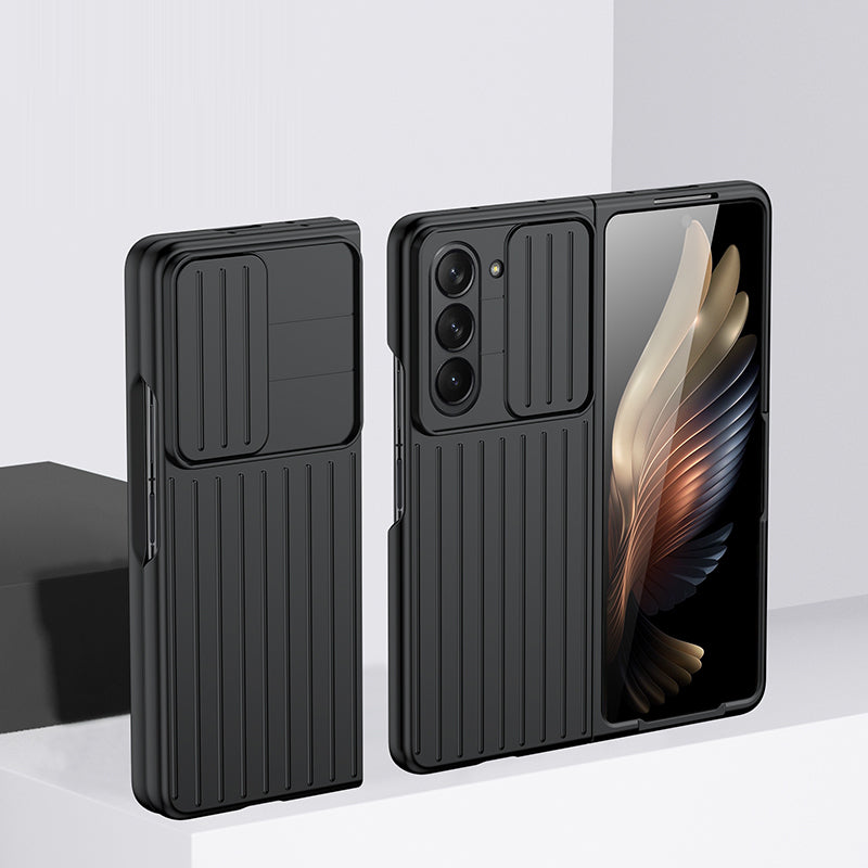 Uniqkart for Samsung Galaxy Z Fold5 5G Hard PC Phone Case Anti-scratch Ultra Slim Cover with Slide Camera Protector - Black