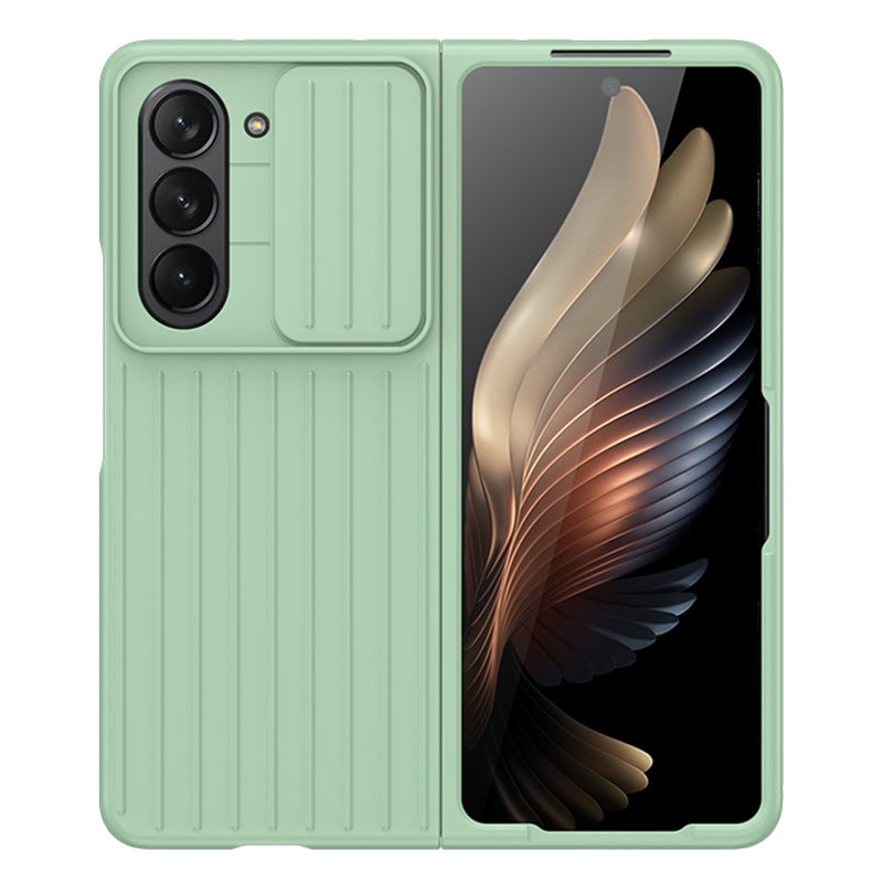 Uniqkart for Samsung Galaxy Z Fold5 5G Hard PC Phone Case Anti-scratch Ultra Slim Cover with Slide Camera Protector - Mint Green