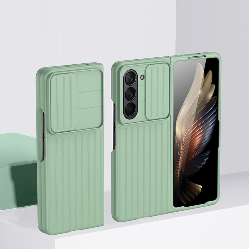 Uniqkart for Samsung Galaxy Z Fold5 5G Hard PC Phone Case Anti-scratch Ultra Slim Cover with Slide Camera Protector - Mint Green