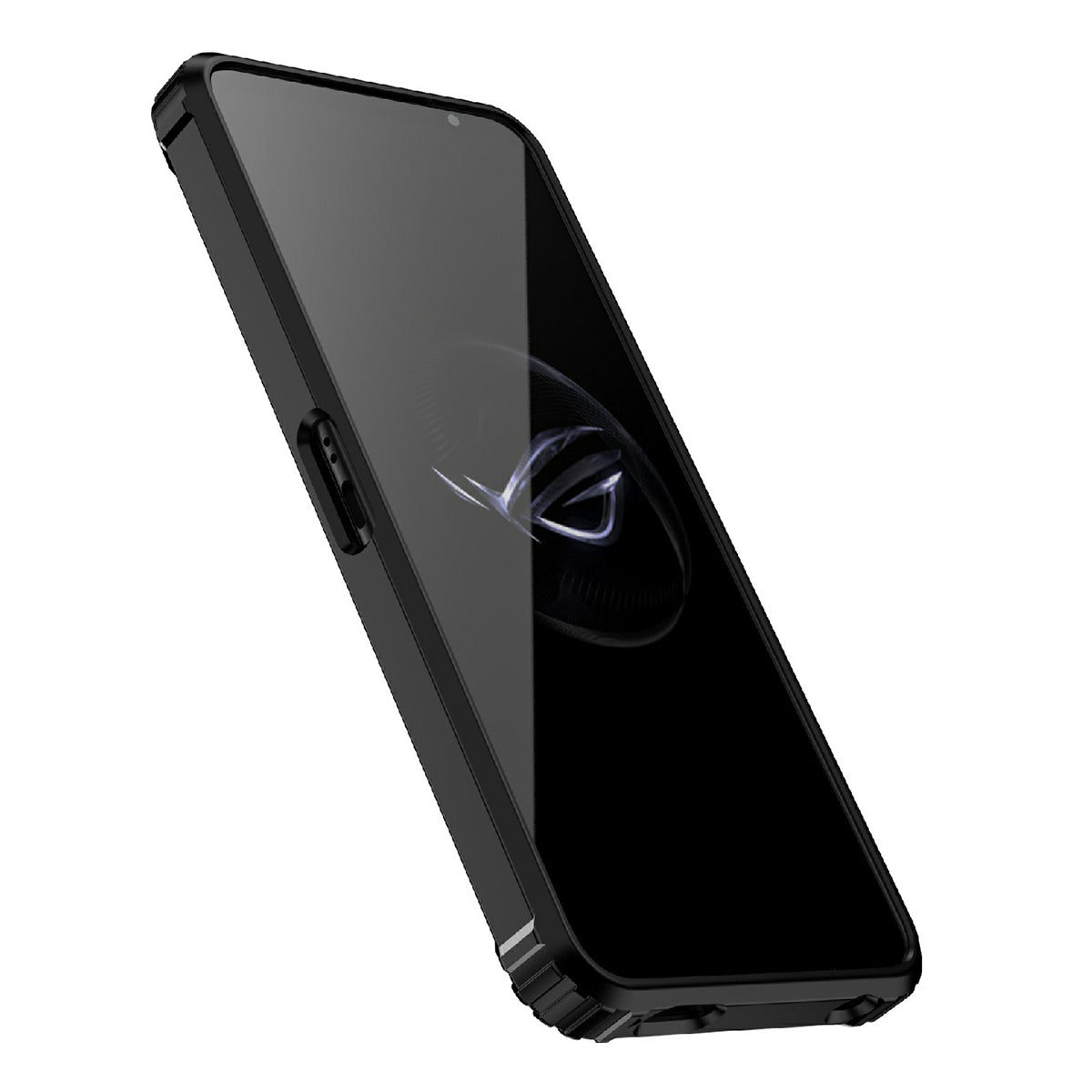 Uniqkart for Asus ROG Phone 7 5G / Phone 7 Pro TPU+PC Clear Case Magnetic Back Panel Kickstand Phone Cover - Black