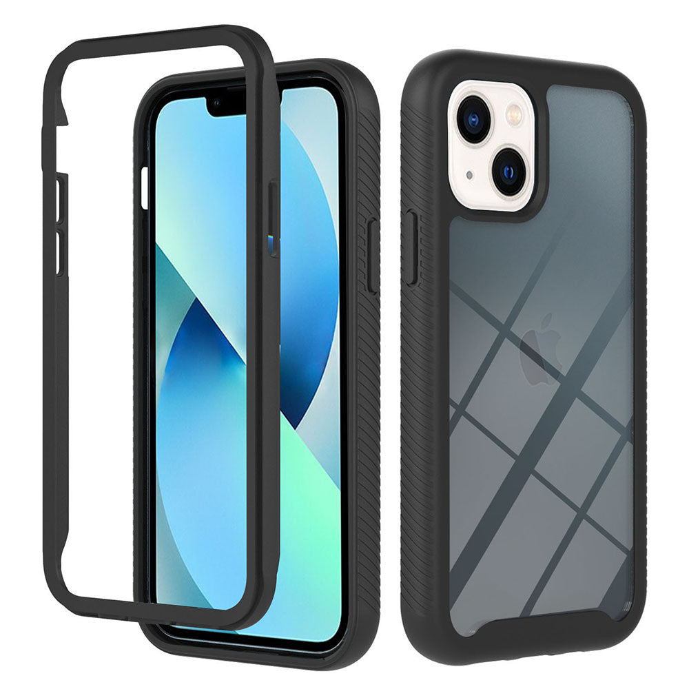 YB PC Series-3 for iPhone 15 PC+TPU Phone Case Detachable 2-in-1 Shockproof Cover - Black