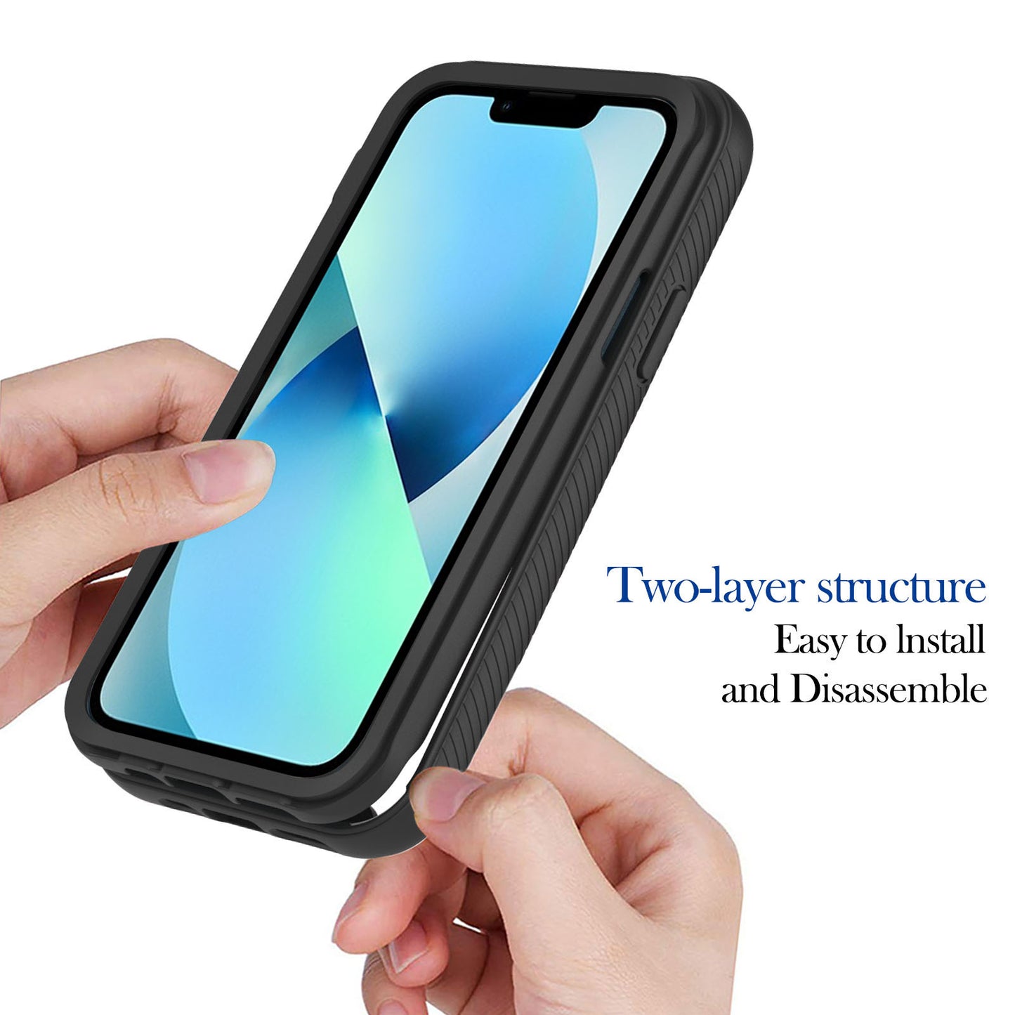 YB PC Series-3 for iPhone 15 PC+TPU Phone Case Detachable 2-in-1 Shockproof Cover - Black