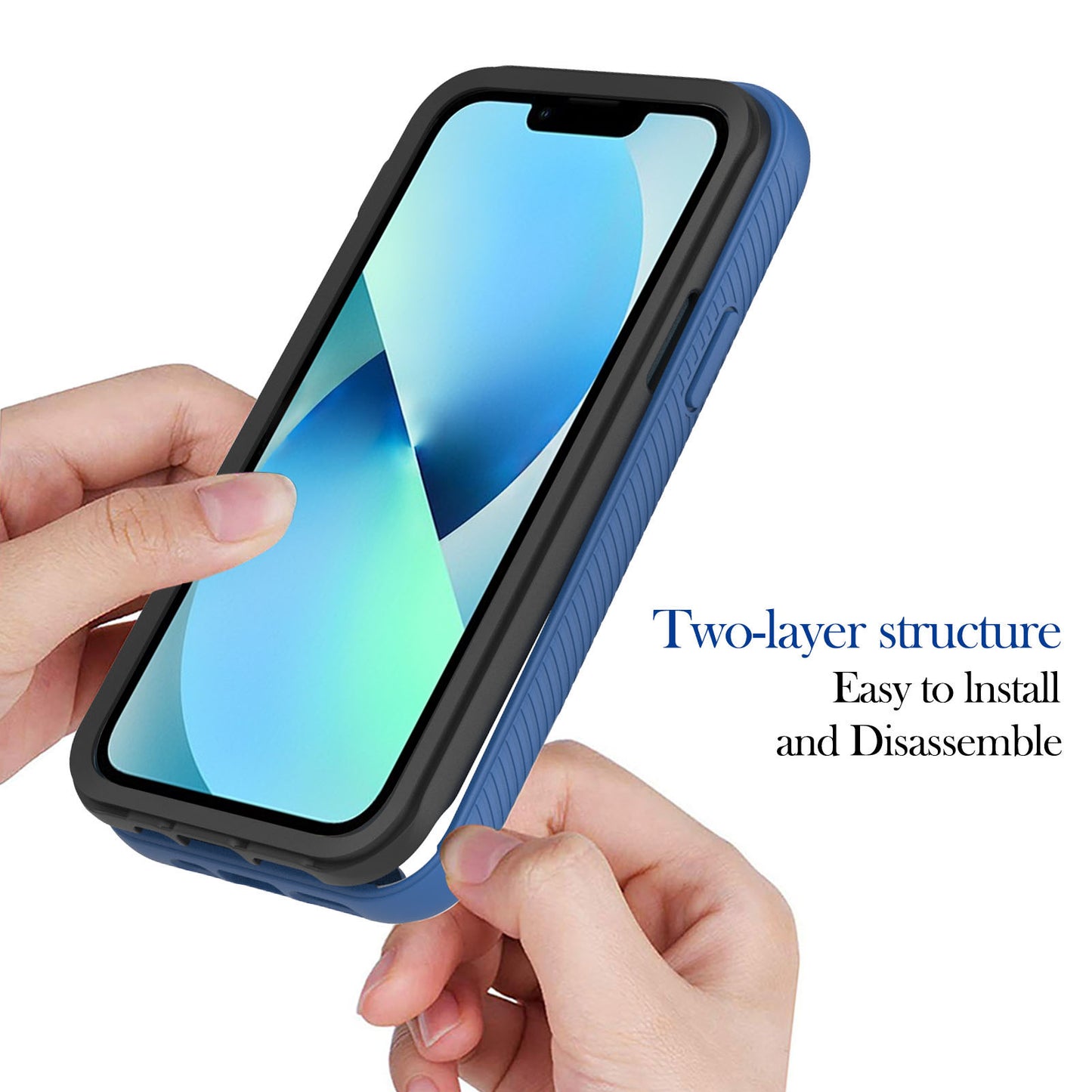 YB PC Series-3 for iPhone 15 PC+TPU Phone Case Detachable 2-in-1 Shockproof Cover - Sapphire