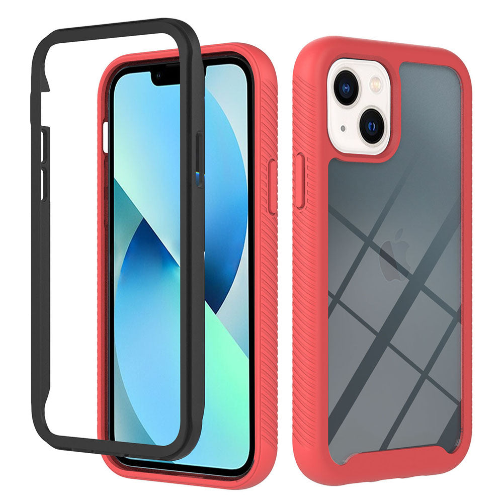 YB PC Series-3 for iPhone 15 PC+TPU Phone Case Detachable 2-in-1 Shockproof Cover - Red