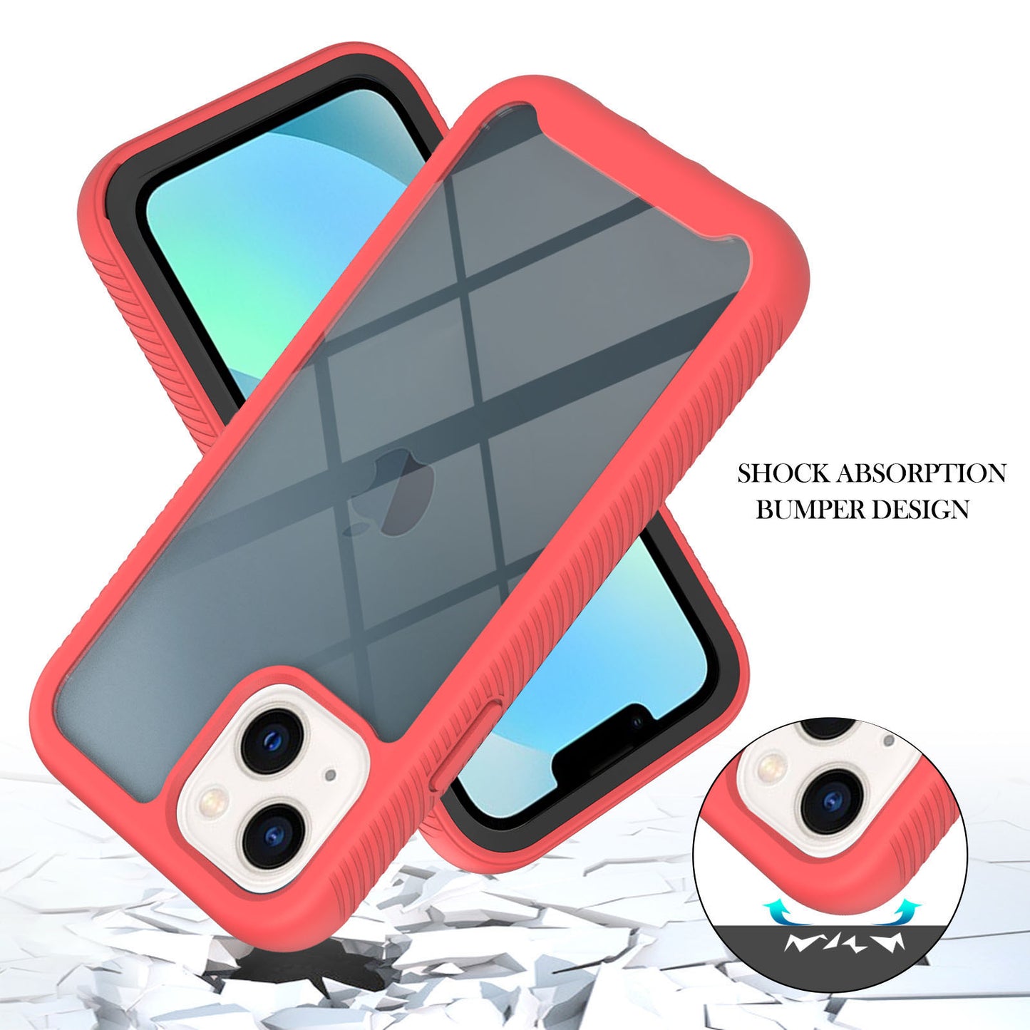 YB PC Series-3 for iPhone 15 PC+TPU Phone Case Detachable 2-in-1 Shockproof Cover - Red