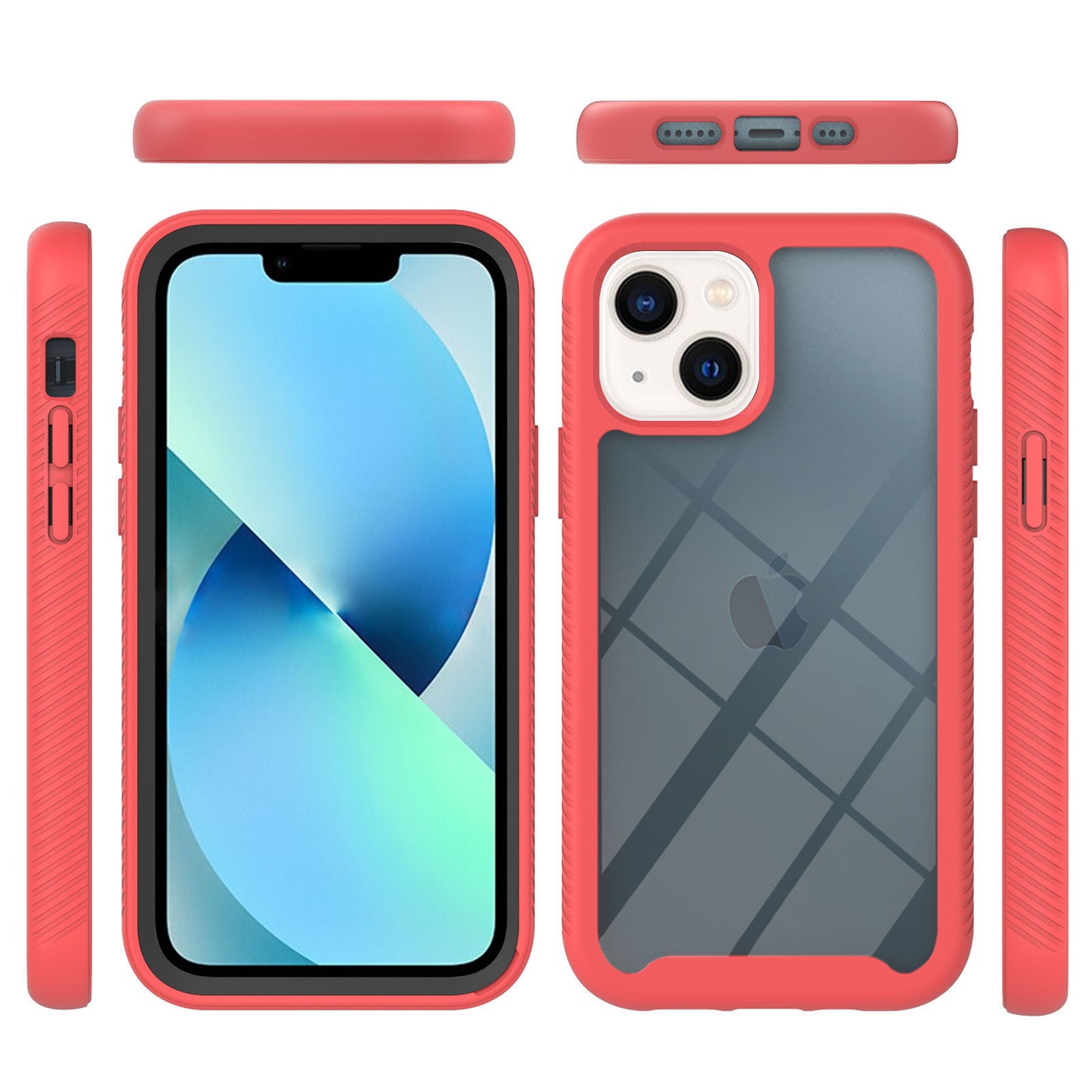 YB PC Series-3 for iPhone 15 PC+TPU Phone Case Detachable 2-in-1 Shockproof Cover - Red