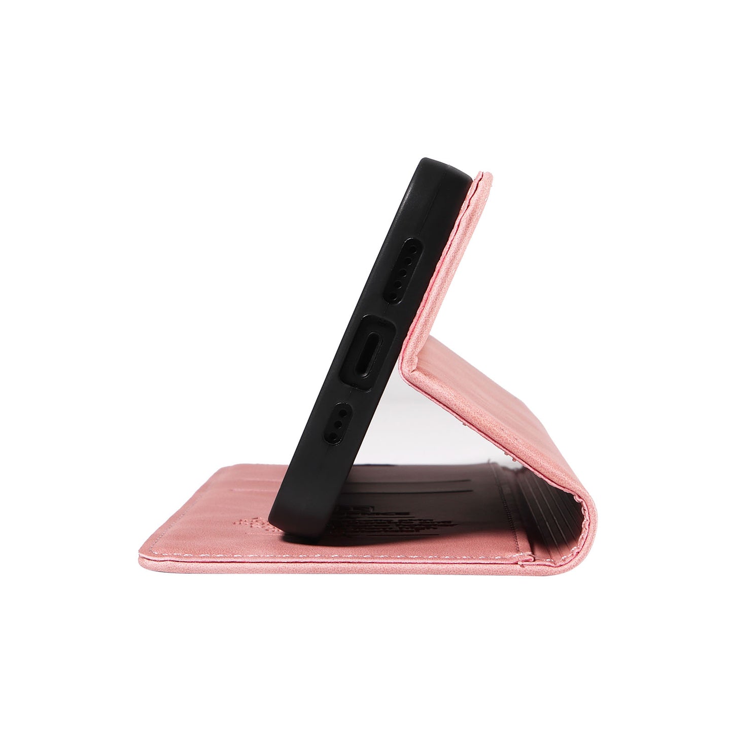 Uniqkart 003 For Samsung Galaxy A24 4G RFID Blocking PU Leather Stand Cover Shockproof Wallet Cell Phone Case - Pink