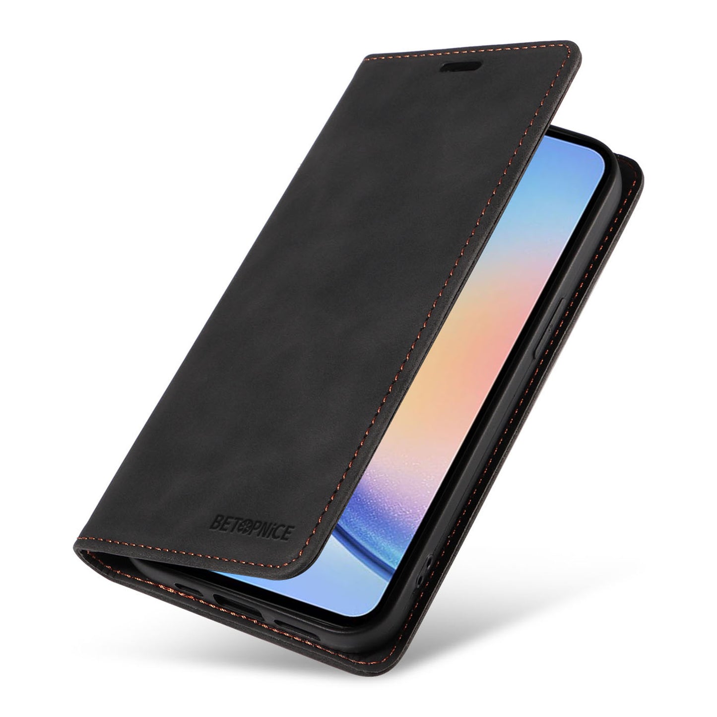 Uniqkart 003 For Samsung Galaxy A34 5G Wallet RFID Blocking Phone Stand Cover Shockproof PU Leather Case - Black