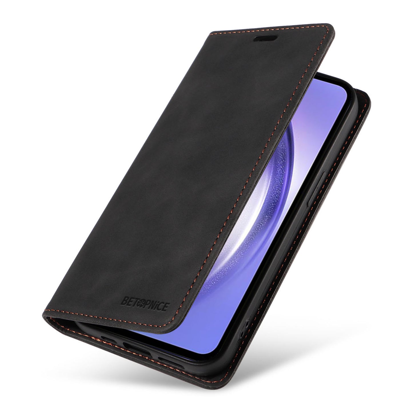 Uniqkart 003 Phone Stand Cover For Samsung Galaxy A54 5G , Anti-Dust Wallet RFID Blocking PU Leather Case - Black