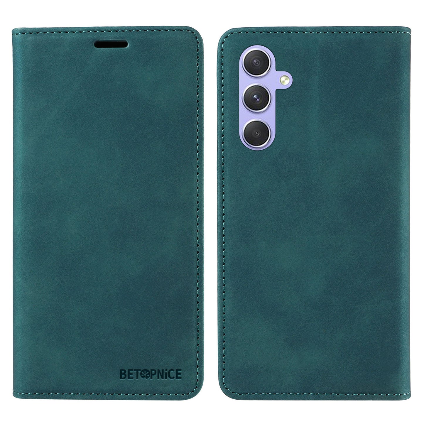 Uniqkart 003 Phone Stand Cover For Samsung Galaxy A54 5G , Anti-Dust Wallet RFID Blocking PU Leather Case - Green