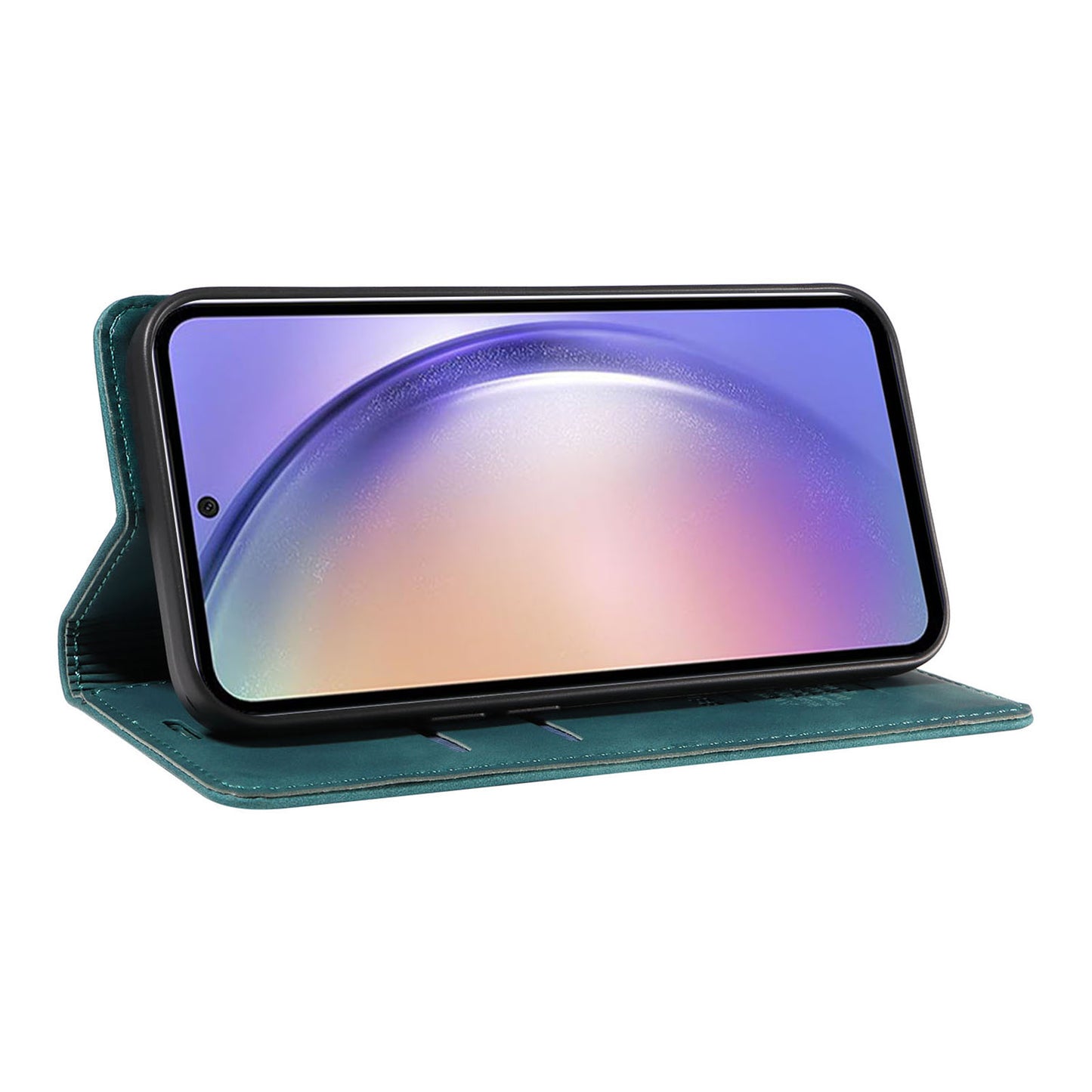 Uniqkart 003 Phone Stand Cover For Samsung Galaxy A54 5G , Anti-Dust Wallet RFID Blocking PU Leather Case - Green