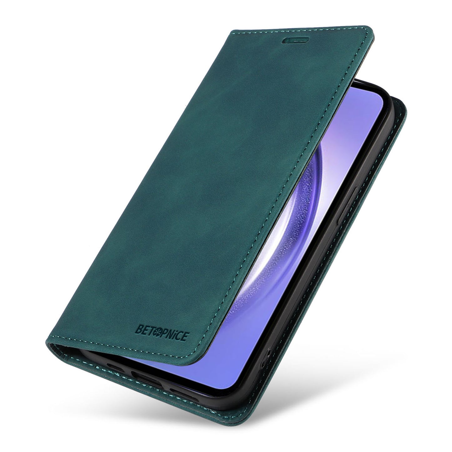 Uniqkart 003 Phone Stand Cover For Samsung Galaxy A54 5G , Anti-Dust Wallet RFID Blocking PU Leather Case - Green