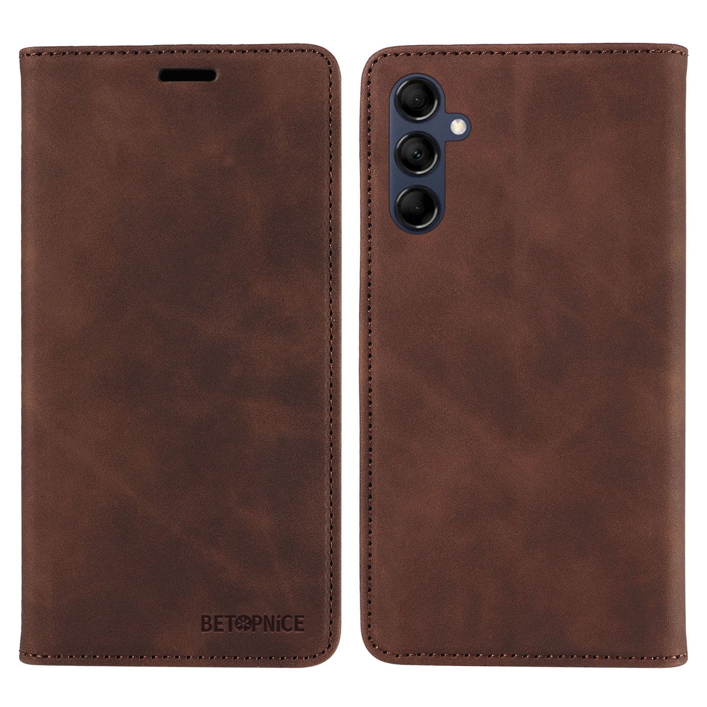Uniqkart 003 RFID Blocking Phone Cover For Samsung Galaxy F14 5G / M14 5G , PU Leather Stand Wallet Mobile Phone Case - Brown