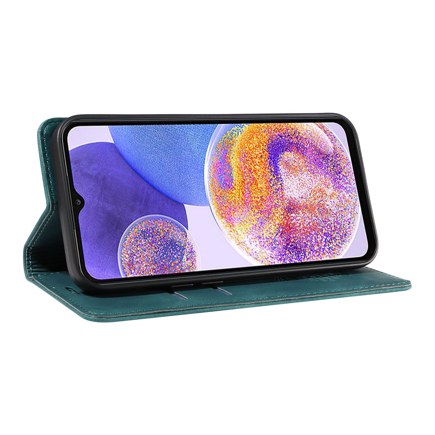 Uniqkart 003 For Samsung Galaxy A53 5G Phone Case PU Leather Stand Cover RFID Blocking Wallet Phone Shell - Green