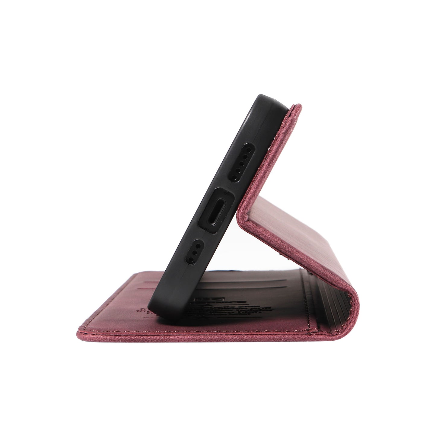 Uniqkart 003 For Samsung Galaxy A73 5G Slim-Fit PU Leather Stand Cover RFID Blocking Wallet Phone Case - Red