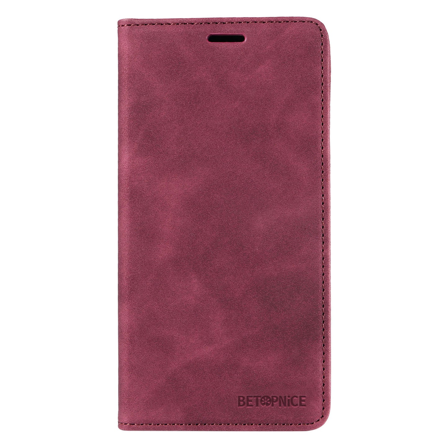 Uniqkart 003 For Samsung Galaxy A73 5G Slim-Fit PU Leather Stand Cover RFID Blocking Wallet Phone Case - Red