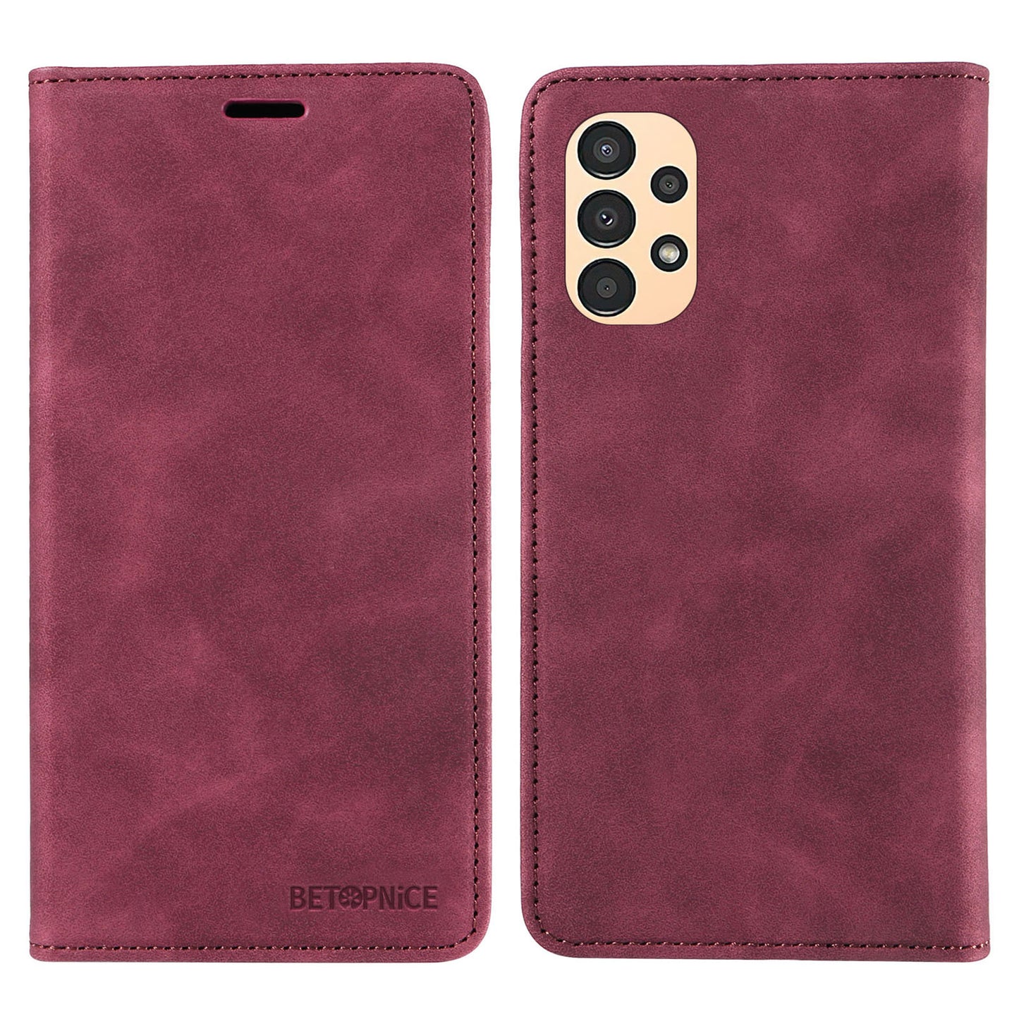 Uniqkart 003 Samsung Galaxy A13 4G / A13 5G / A04s 4G / M13 5G / A04 4G Phone Case Wallet RFID Blocking Cover - Red