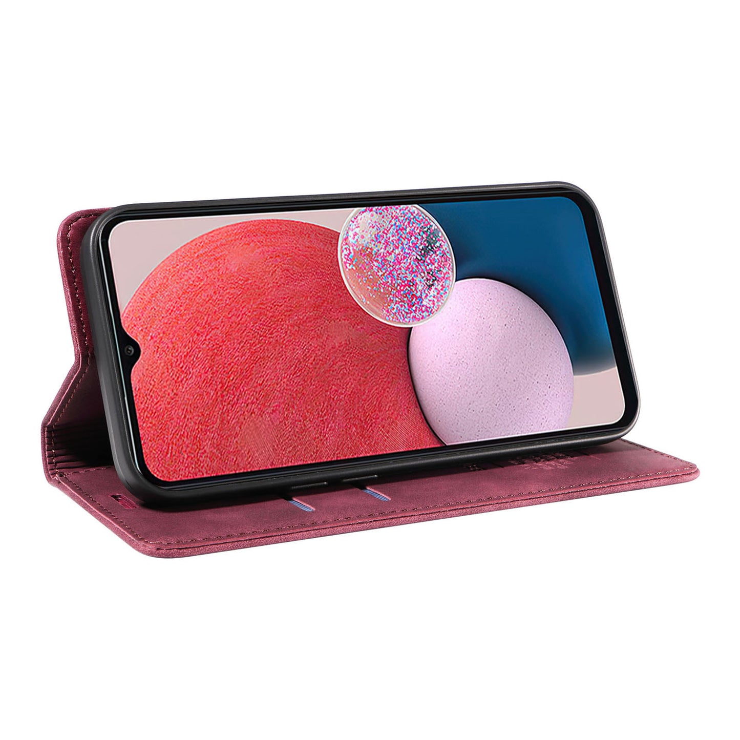 Uniqkart 003 Samsung Galaxy A13 4G / A13 5G / A04s 4G / M13 5G / A04 4G Phone Case Wallet RFID Blocking Cover - Red