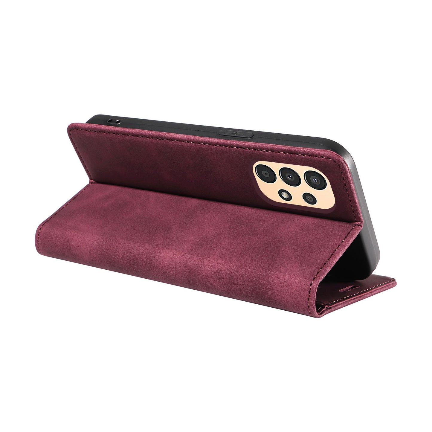 Uniqkart 003 Samsung Galaxy A13 4G / A13 5G / A04s 4G / M13 5G / A04 4G Phone Case Wallet RFID Blocking Cover - Red