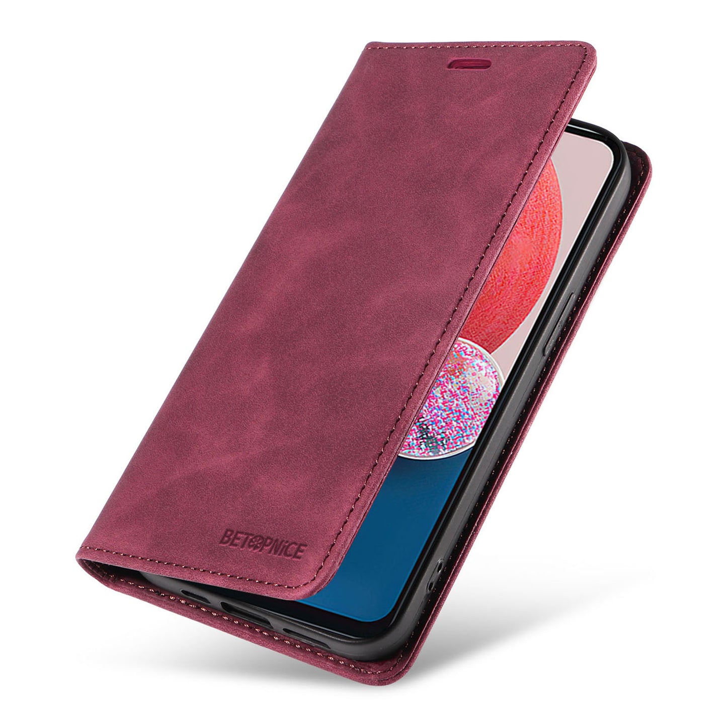 Uniqkart 003 Samsung Galaxy A13 4G / A13 5G / A04s 4G / M13 5G / A04 4G Phone Case Wallet RFID Blocking Cover - Red