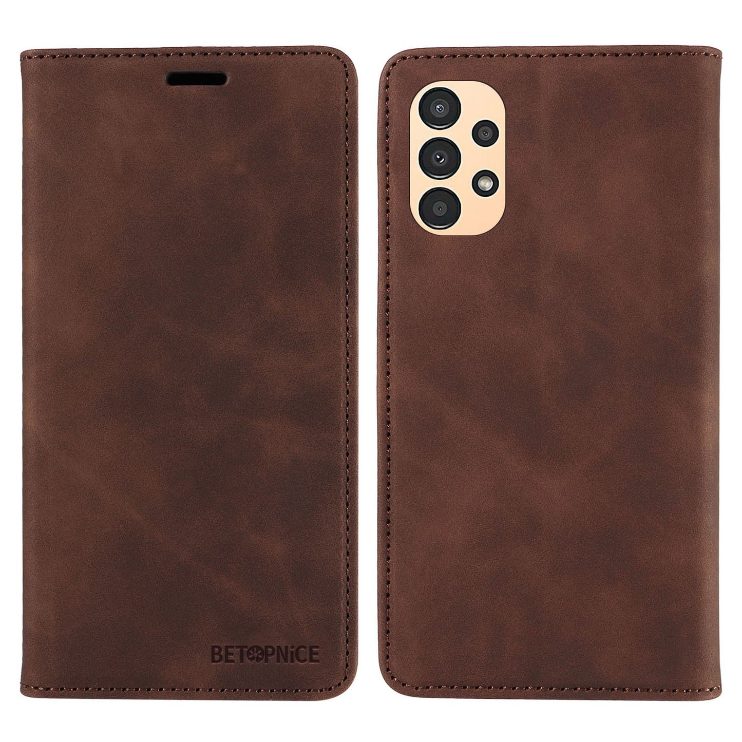 Uniqkart 003 Samsung Galaxy A13 4G / A13 5G / A04s 4G / M13 5G / A04 4G Phone Case Wallet RFID Blocking Cover - Brown