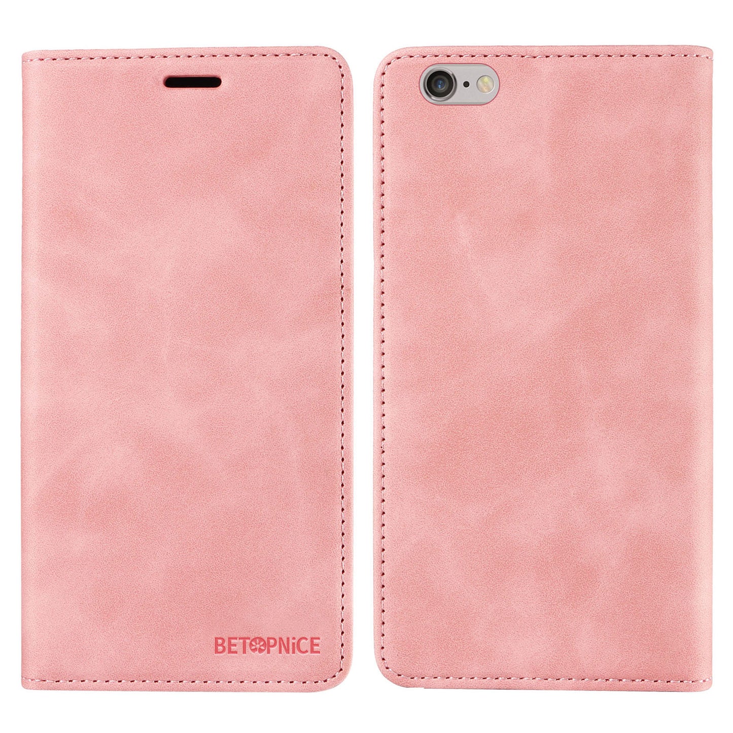 Uniqkart 003 For iPhone 6 Plus / 7 Plus / 8 Plus / 6s Plus TPU+PU Leather Stand Cover RFID Blocking Wallet Cell Phone Case - Pink
