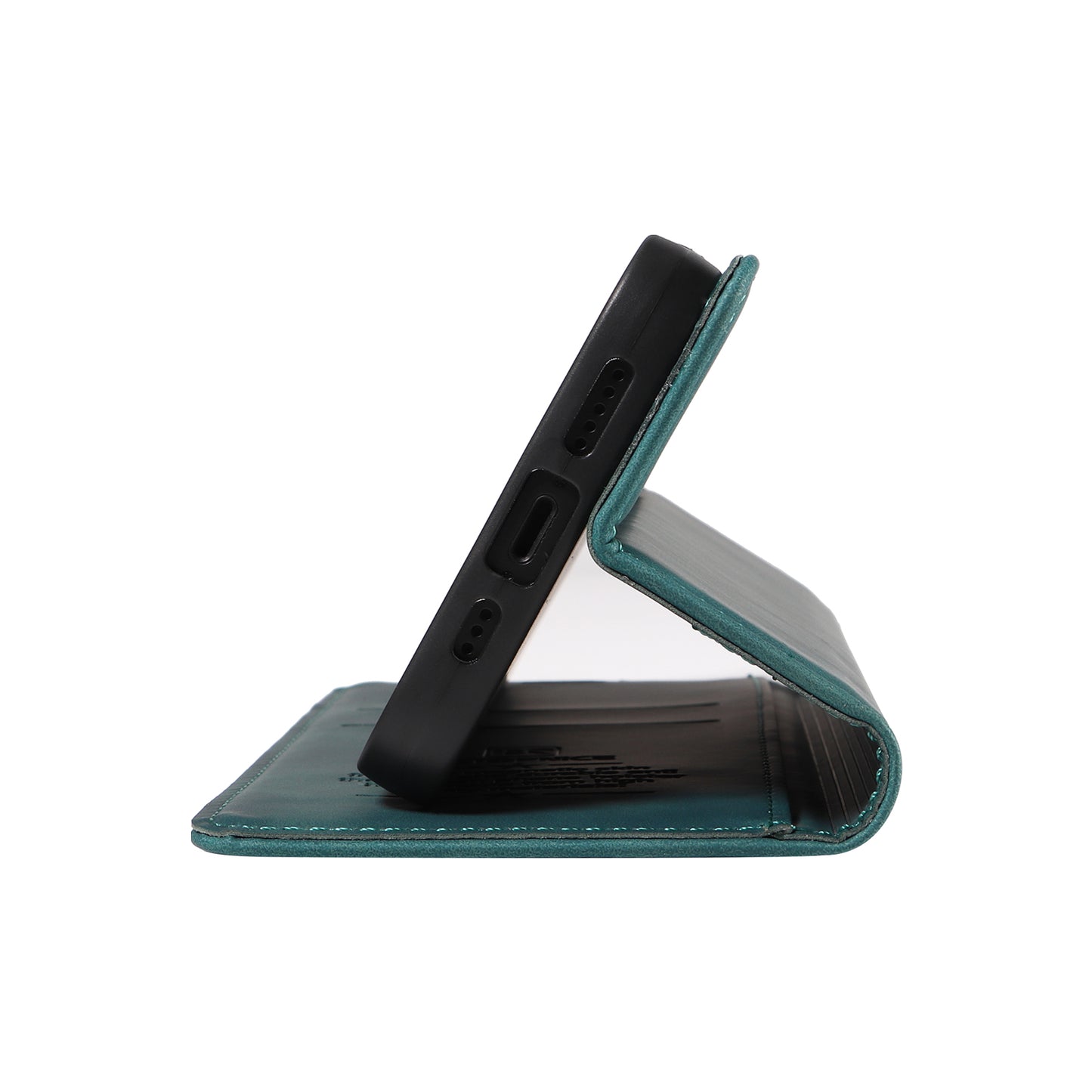 Uniqkart 003 For iPhone 15 Phone Case RFID Blocking PU Leather Stand Cover Wallet - Green