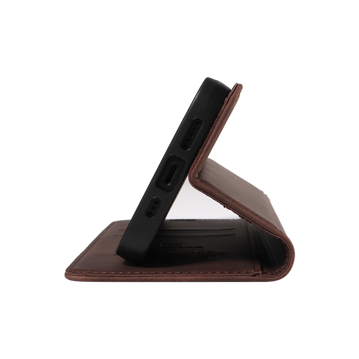 Uniqkart 003 For iPhone 15 Phone Case RFID Blocking PU Leather Stand Cover Wallet - Brown