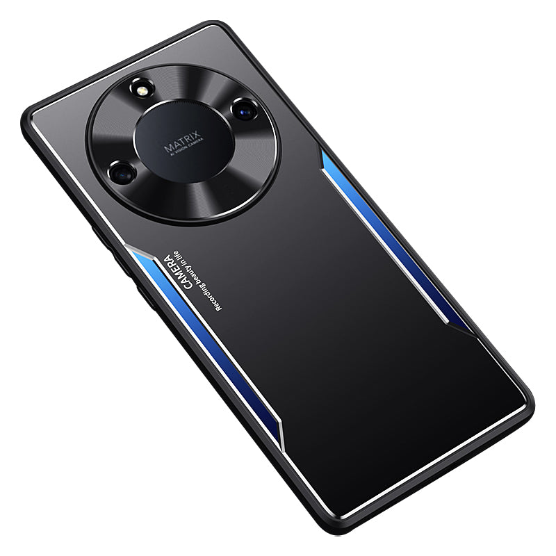 Phone Cover for Honor X40 5G , Shockproof Aluminium Alloy + TPU Back Case - Blue