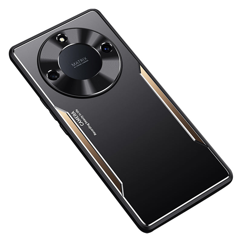 Phone Cover for Honor X40 5G , Shockproof Aluminium Alloy + TPU Back Case - Gold