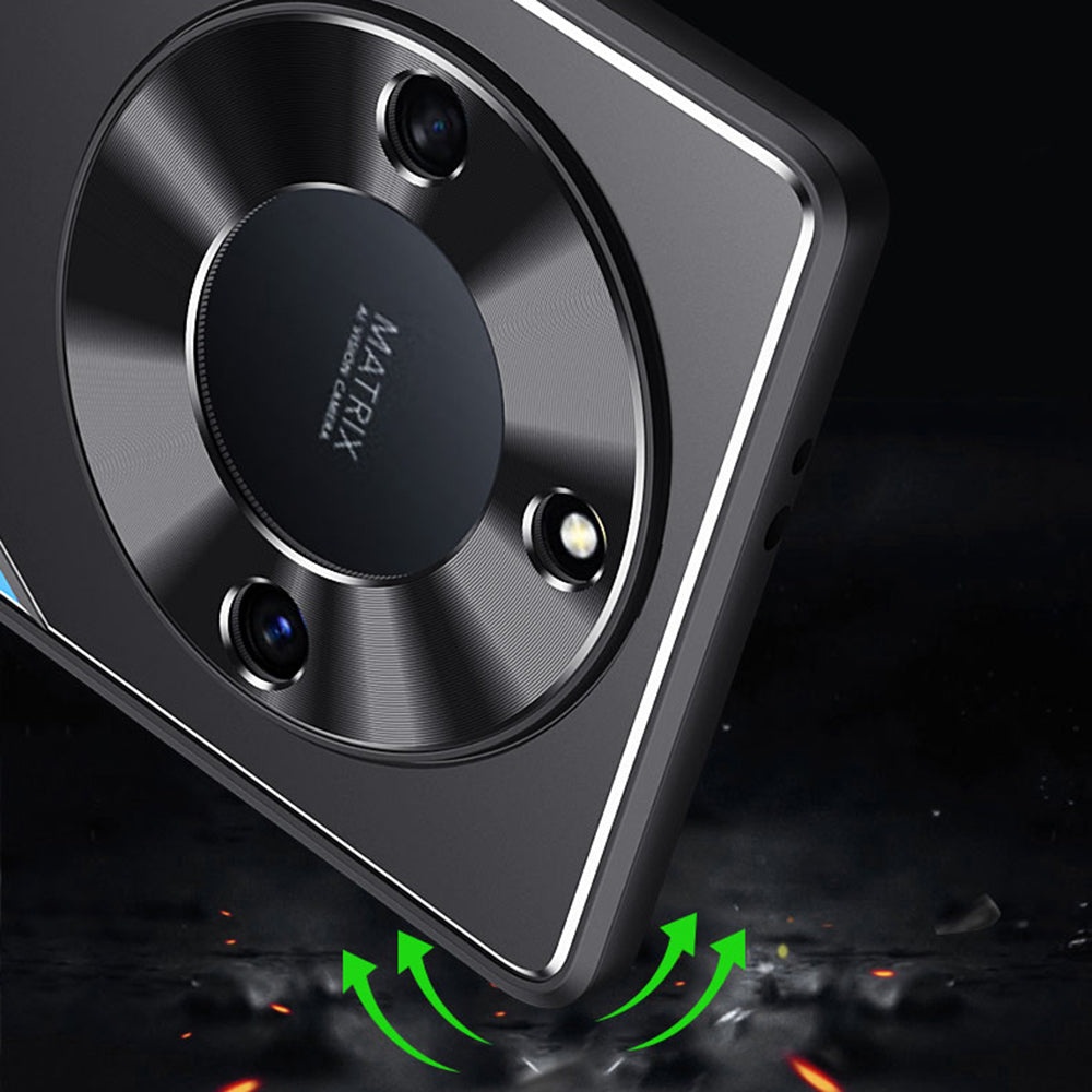 Uniqkart for Honor X40 5G TPU + Aluminium Alloy Anti-drop Phone Case Kickstand Back Cover - Red