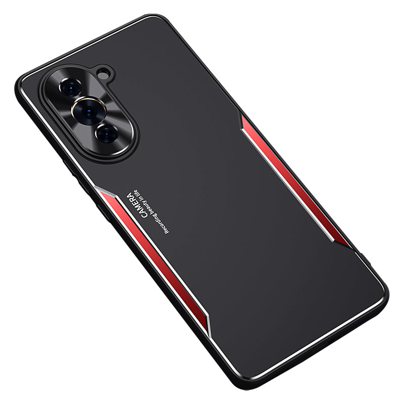 Uniqkart for Huawei nova 10 4G Anti-drop Phone Case Aluminium Alloy + TPU Cell Phone Cover - Red