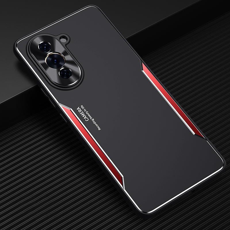 Uniqkart for Huawei nova 10 4G Anti-drop Phone Case Aluminium Alloy + TPU Cell Phone Cover - Red