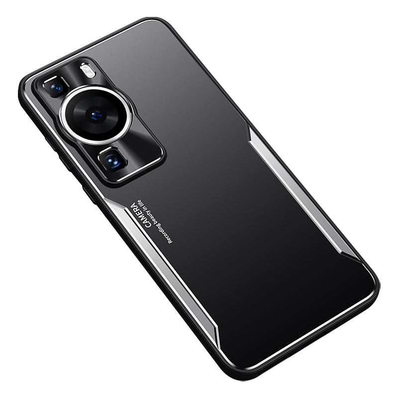 Uniqkart for Huawei P60 Shockproof Phone Case Aluminium Alloy+TPU Anti-scratch Cover - Silver