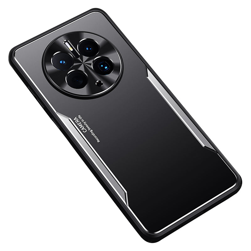 Uniqkart for Huawei Mate 50 Pro 4G Aluminium Alloy+TPU Cover Shockproof Mobile Phone Case - Silver