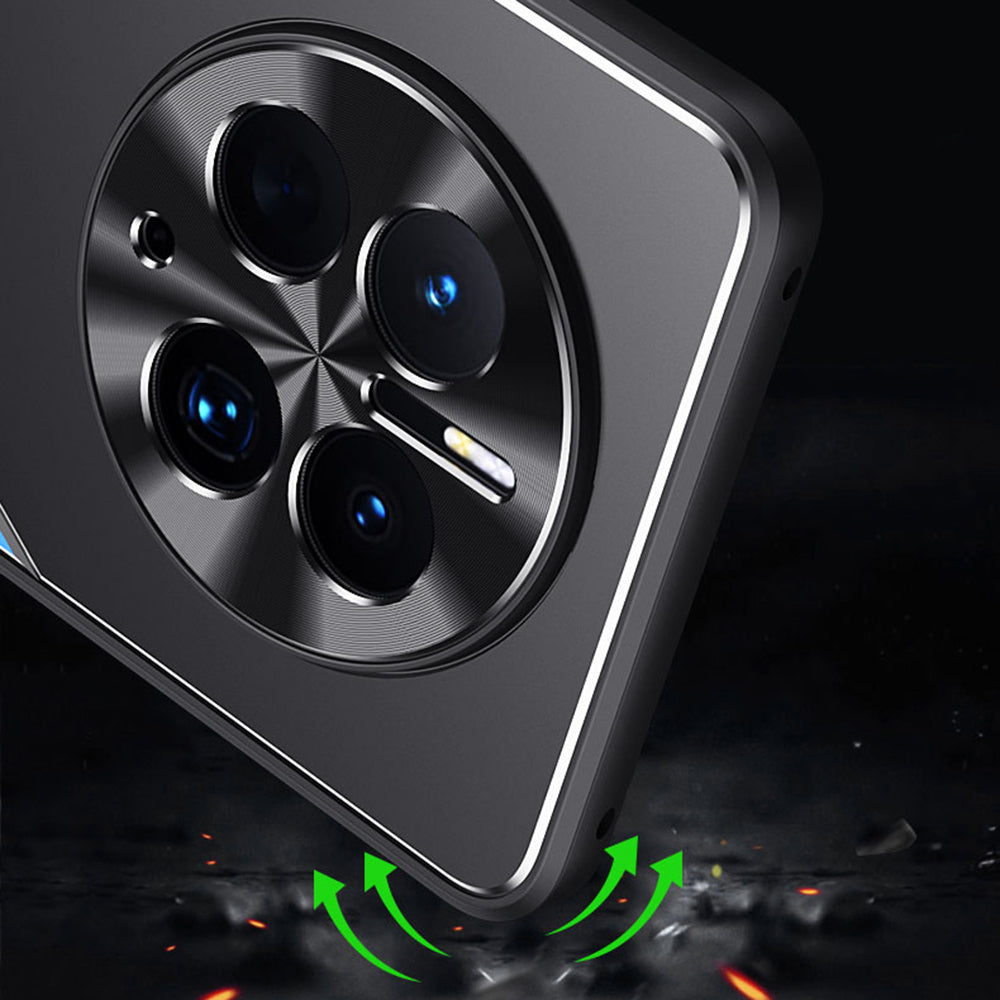 Uniqkart for Huawei Mate 50 Pro 4G TPU+Aluminium Alloy Kickstand Phone Case Shockproof Back Cover - Silver