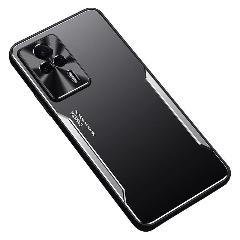 Uniqkart for Xiaomi Redmi K60E 5G Anti-Scratch Back Case Aluminium Alloy+TPU Cell Phone Cover - Silver