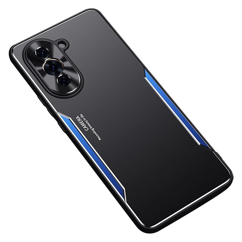 Uniqkart for Huawei nova 10 Pro 4G Aluminium Alloy+TPU Phone Cover Drop-proof Back Case - Blue