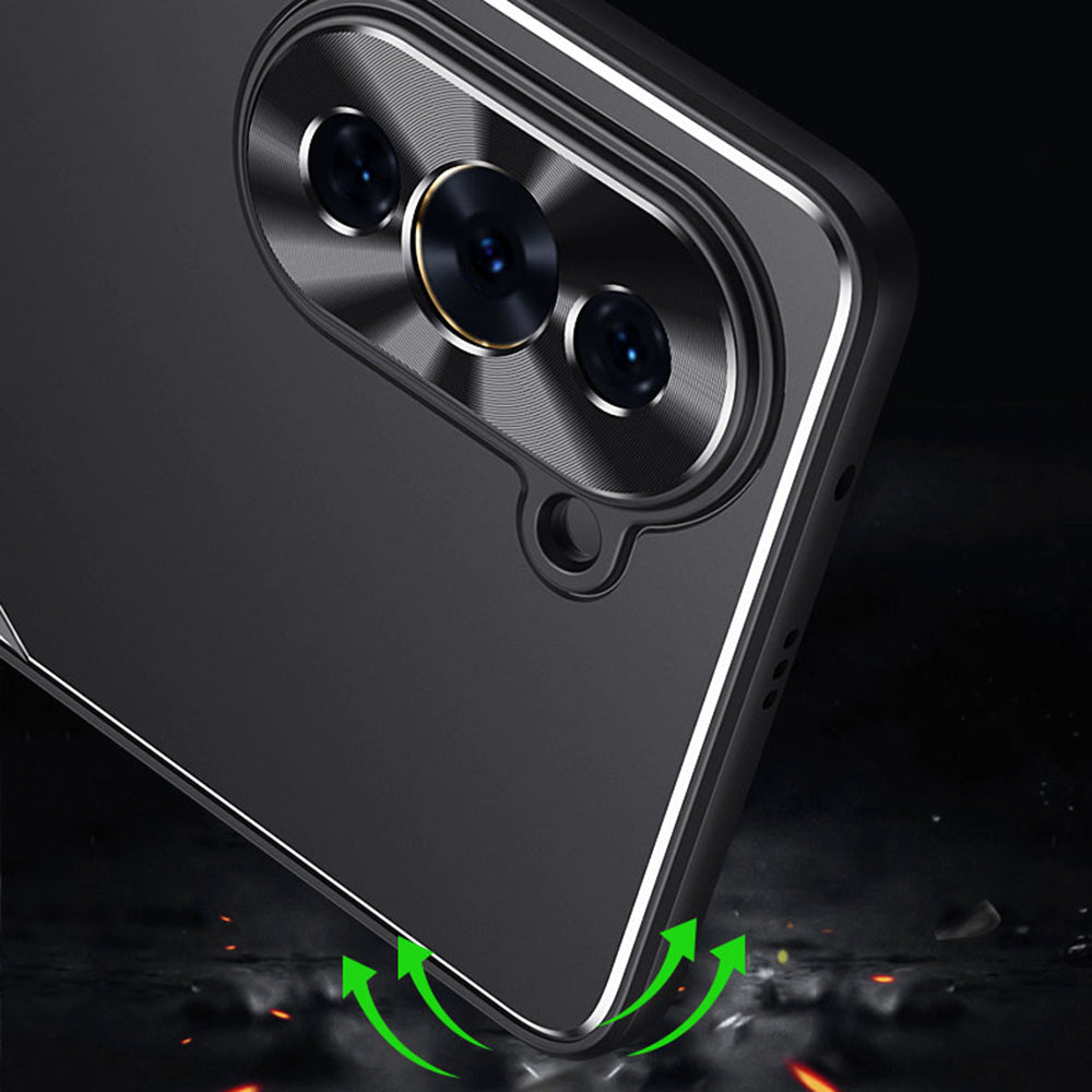 Uniqkart for Huawei nova 10 Pro 4G TPU+Aluminium Alloy Anti-fall Cover Folding Kickstand Phone Case - Silver