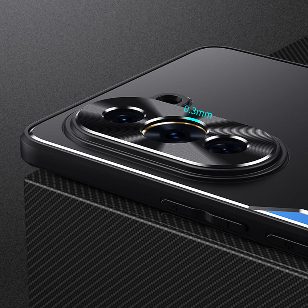 Uniqkart for Huawei nova 10 Pro 4G TPU+Aluminium Alloy Anti-fall Cover Folding Kickstand Phone Case - Blue