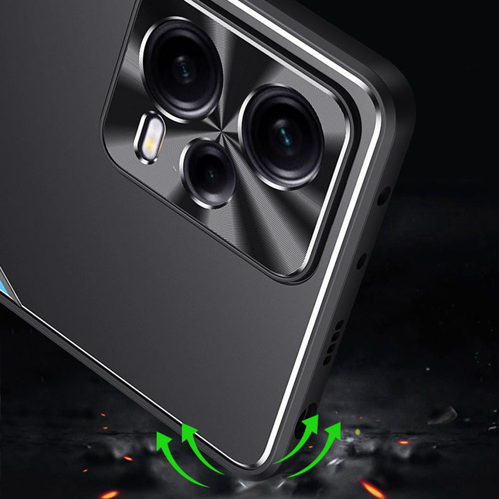 Uniqkart for Xiaomi Redmi Note 12 Pro 5G Aluminium Alloy + TPU Back Cover Anti-drop Mobile Case - Gold