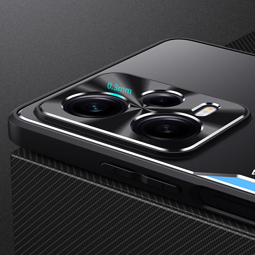 Uniqkart for Xiaomi Redmi Note 12 Pro 5G Aluminium Alloy + TPU Back Cover Anti-drop Mobile Case - Silver