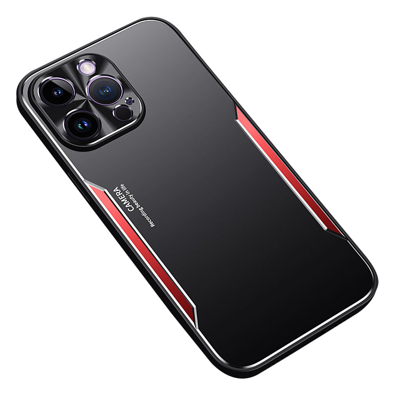 Uniqkart for iPhone 12 Pro Shockproof Cell Phone Shell Anti-dust Aluminium Alloy + TPU Phone Case Cover - Red