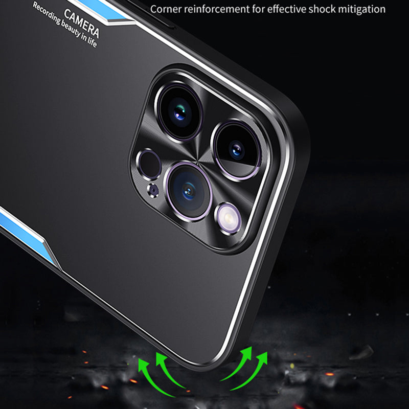 Cell Phone Case For iPhone 12 Pro , TPU + Aluminium Alloy Phone Cover Shell with Kickstand - Silver