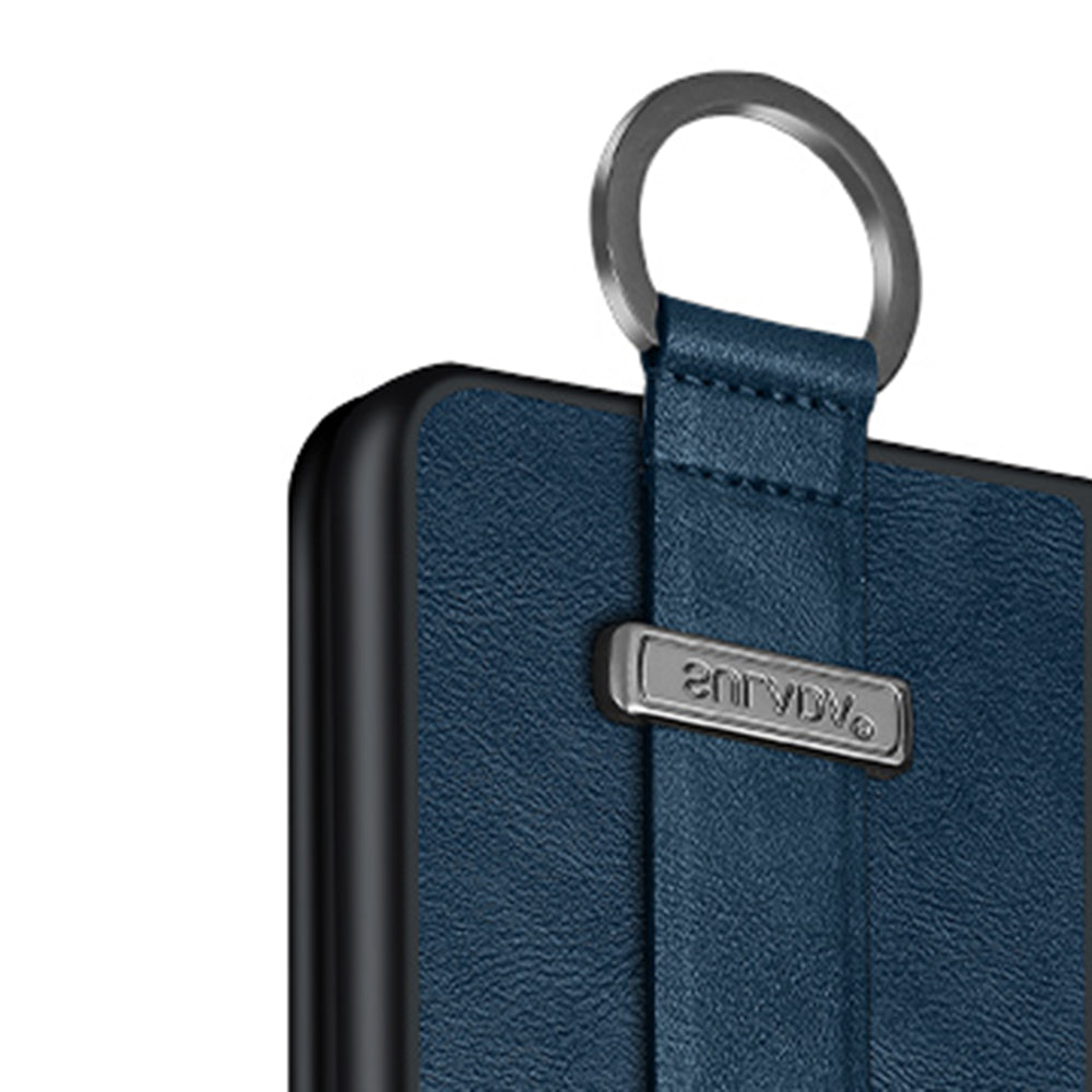 Uniqkart Fashion Series for vivo X Fold Wristband Kickstand Phone Case PU Leather+PC Anti-Scratch Cover - Green