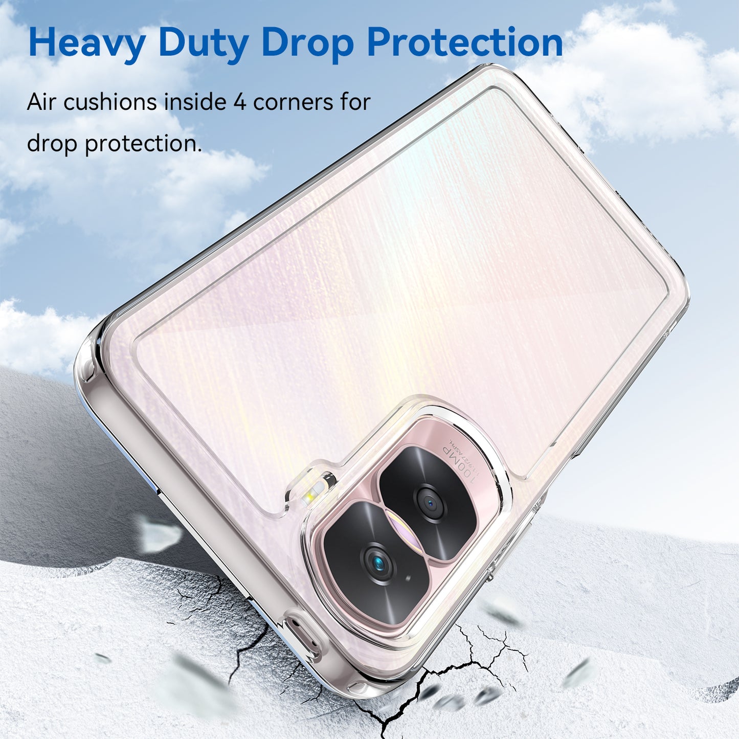 Uniqkart for Honor 90 Lite 5G / X50i TPU+Acrylic Mobile Phone Back Cover Clear Protective Shockproof Case - Transparent